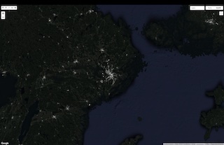 Förhandsvy av karta med satellitbilder och utan etiketter