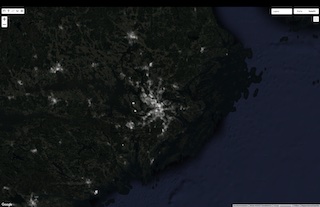 Förhandsvy av karta med satellitbilder och utan etiketter