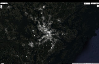 Förhandsvy av karta med satellitbilder och utan etiketter
