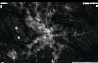 Förhandsvy av karta med satellitbilder och utan etiketter