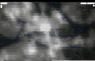 Förhandsvy av karta med satellitbilder och utan etiketter